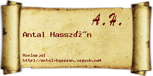 Antal Hasszán névjegykártya
